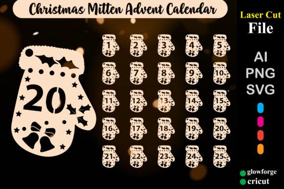 Download Christmas Mitten Advent Countdown SVG - Premium Resources