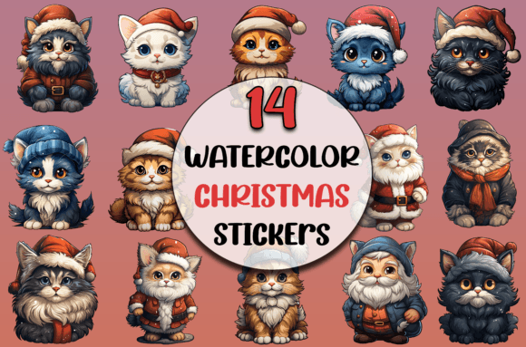Download Cute Christmas Cats Clipart Bundle, SVG - Christmas cats Collection