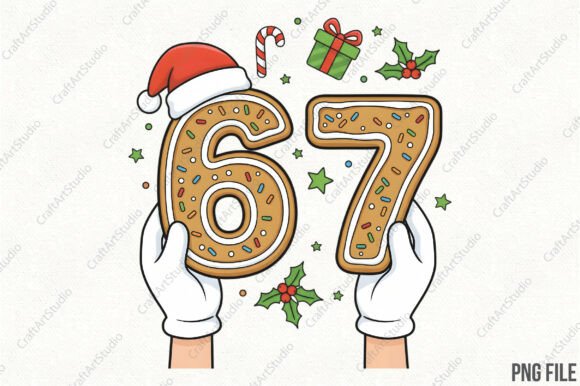 Download Christmas 67 Six Seven Cookies Santa Png - Christmas 67 Collection