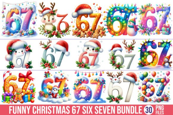 Download 30- Funny Christmas 67 Six Seven Clipart - Christmas 67 Collection