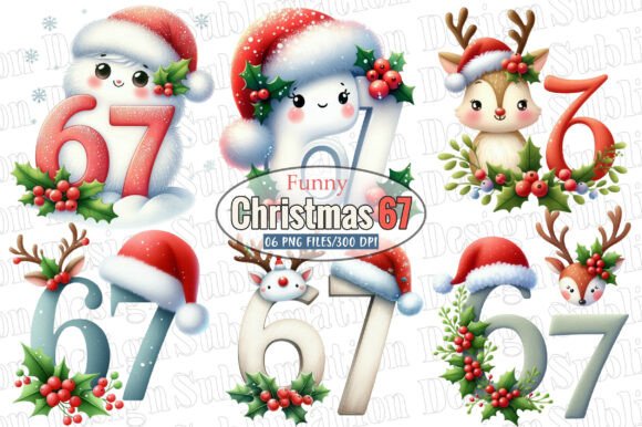 Download Christmas 67 Six Seven Clipart Bundle - Christmas 67 Collection
